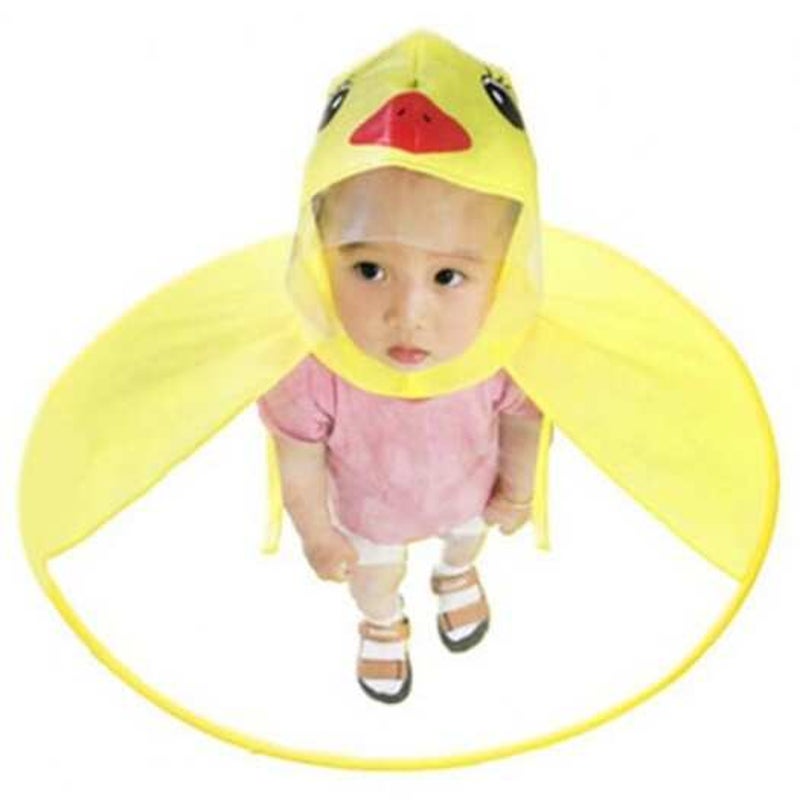 Small Yellow Duck Funny Rain Hat Umbrella Children Adult Folding