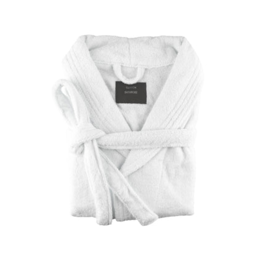 Small Medium Egyptian Cotton Terry Toweling Bathrobe White