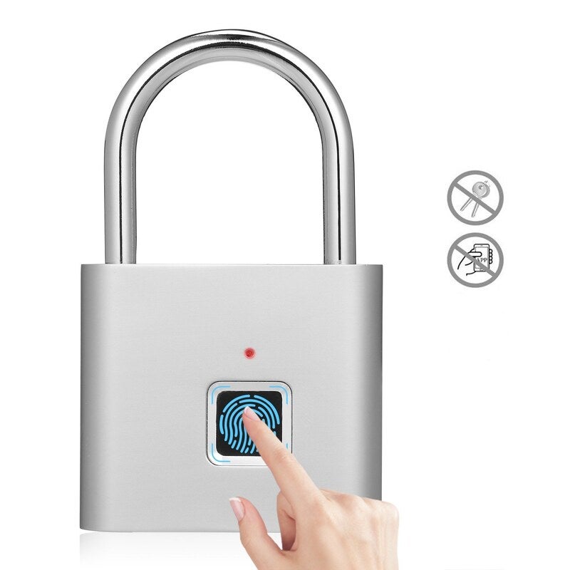 Smart Fingerprint Padlock Lock Blue