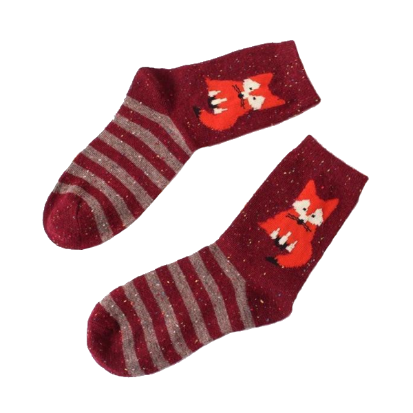 Snowy Little Fox Socks