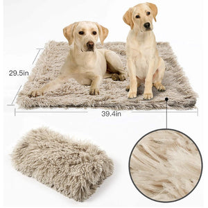 100X75cm Pet Mat Soft Fluffy Warm Fleece Blanket Black