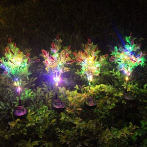 Garden Ground Lights Solar Led Landscape Christmas Pine And Berry 15