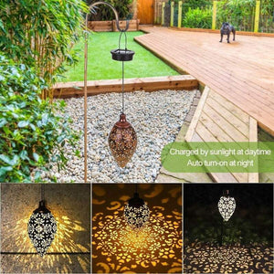 Lighting Solar Powered Energy Led Lantern Hanging Outdoor Lamp Olive Shape Design Sensitive Sensor Control For Patio Cou