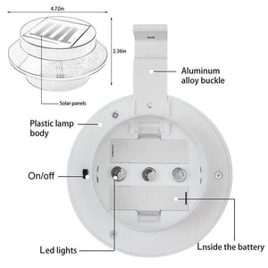 Outdoor Lamps Solar Powered Led Lights Gutter Fence For Gardenm Pathway