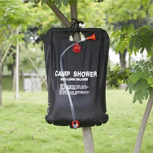 Solar Camp Shower Bag 20L Energy Heated Outdoor Portable Bathing For Travel Hiking Climbing Black