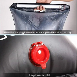 Solar Camp Shower Bag 20L Energy Heated Outdoor Portable Bathing For Travel Hiking Climbing Black