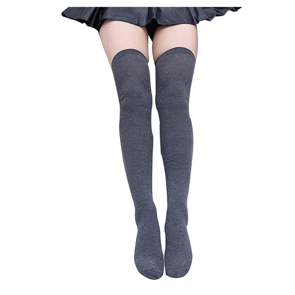 House Of Dasein Solid Colour Thigh High Stockings