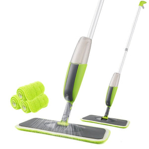 Spray Mop With Reusable Microfiber Pads 360 Degree Metal Handle For Home Kitchen Laminate Wood Ceramic Tiles Floor Clean