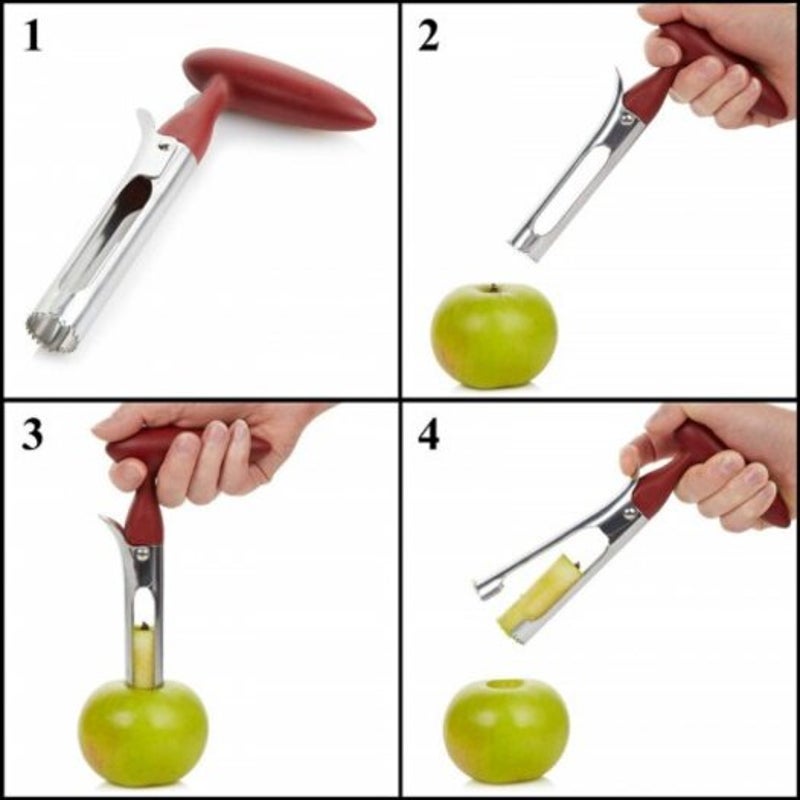 Stainless Steel Fruit Core Remover Red