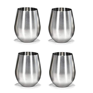 Wine Glasses Stainless Steel Goblets Champagne Bar Party Banquet