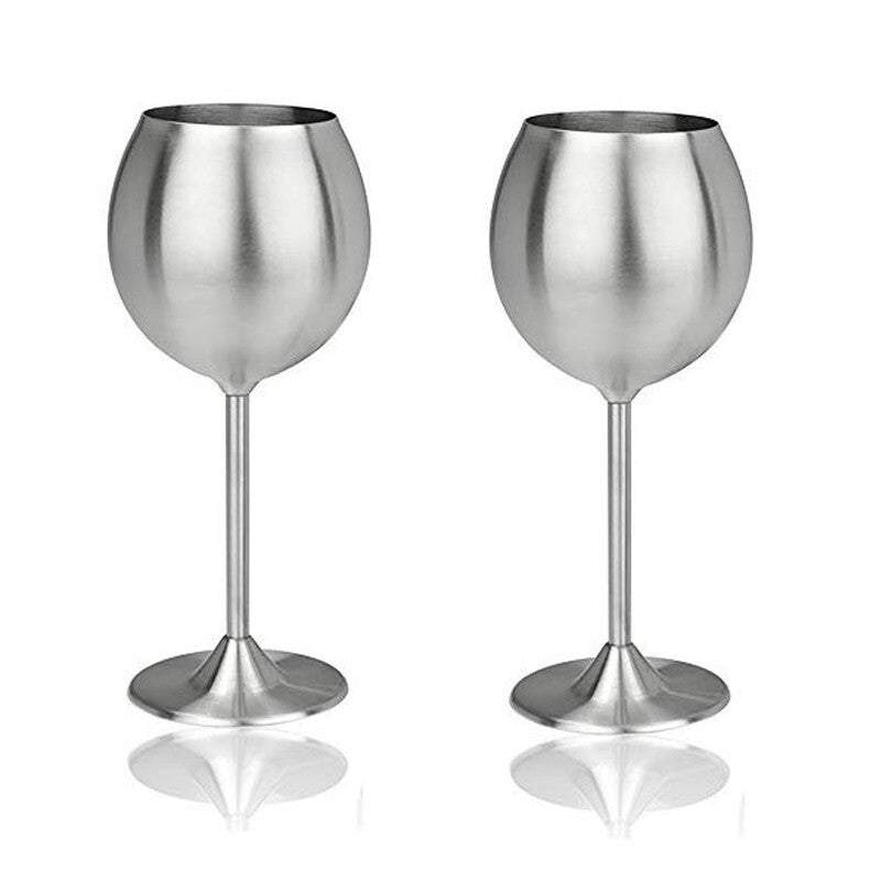 Wine Glasses Stainless Steel Goblets Champagne Bar Party Banquet