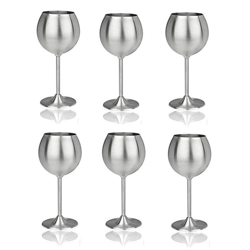 Wine Glasses Stainless Steel Goblets Champagne Bar Party Banquet