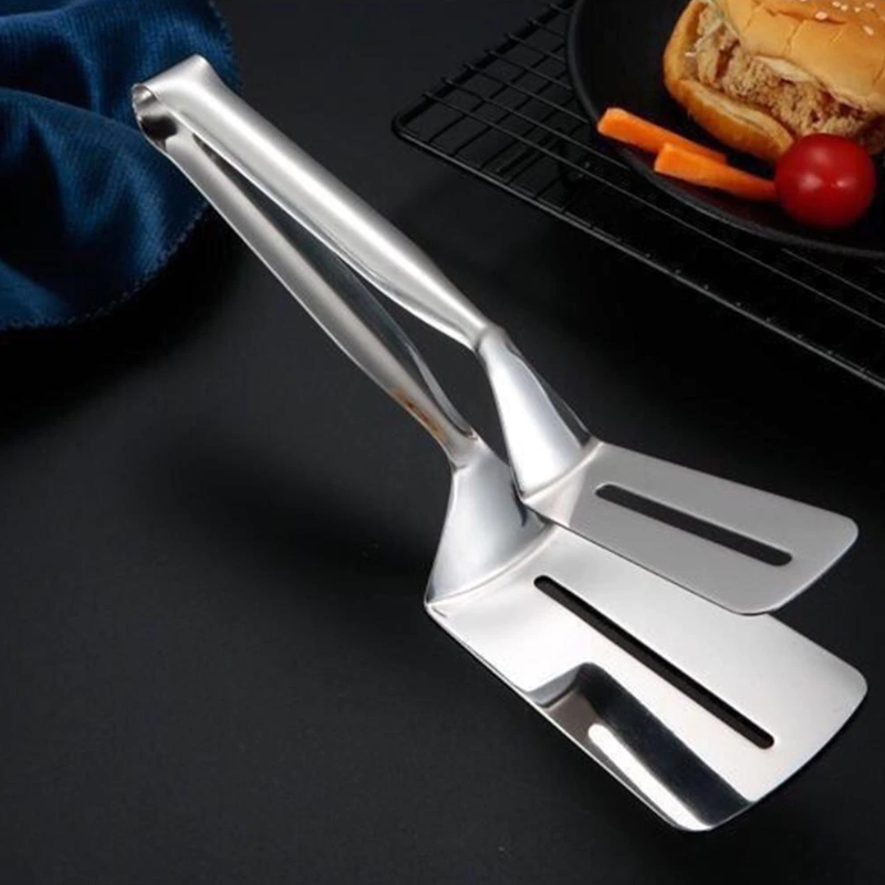 Stainless Steel Frying Clamp Pizza Steak Spatula Clip Kitchen Tools