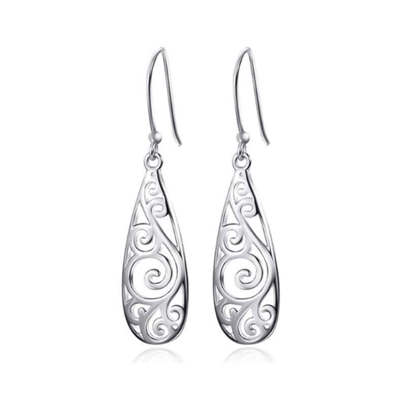 Earrings Sterling Filigree Teardrop Fashion Dangle Drop