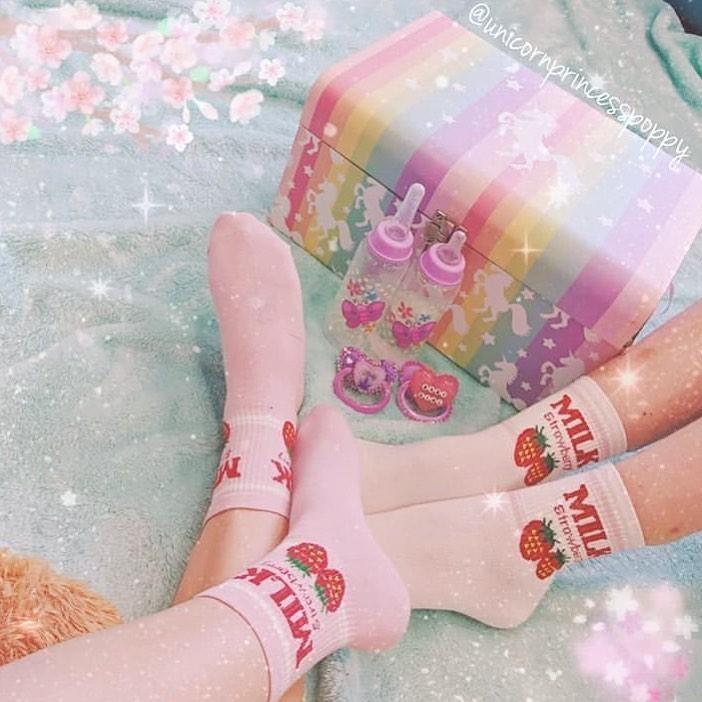 Strawberry Milk Socks