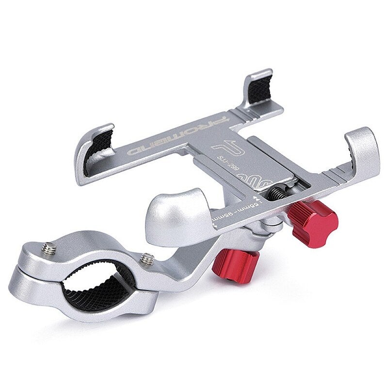 Bike Phone Mount Strong Aluminum Alloy Bicycle Motorcycle Holder Cycling Silver