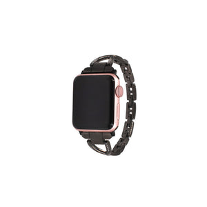 Stylish Metal X Shaped Shiny Watch With Steel Strap For Apple Iwatch 5 4 3 2 1