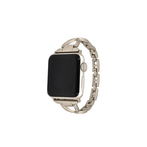 Stylish Metal X Shaped Shiny Watch With Steel Strap For Apple Iwatch 5 4 3 2 1