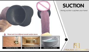 Silicone Realistic Dildo Butt Plug Anal Toy 19Cm 3.8Cm Thick