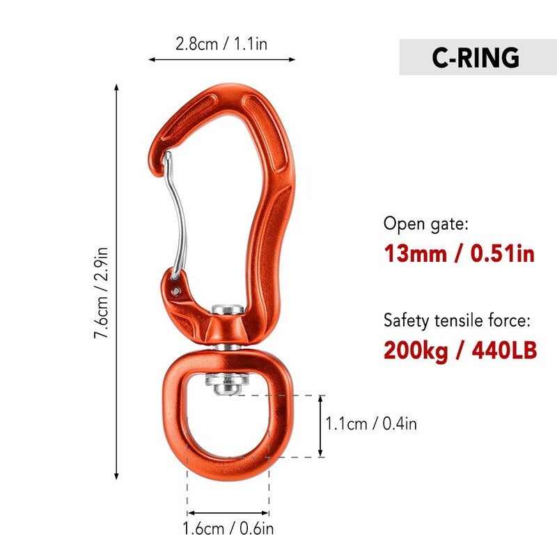 Swivel Carabiner Clip 360U00b0 Spinner Red