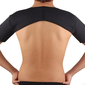 Sx641 Black Sports Double Shoulder Brace Support Strap Wrap Belt Band Pad