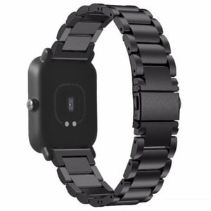 Three Solid Metal Replacement Wristband For Amazfit Bip Graphite Black