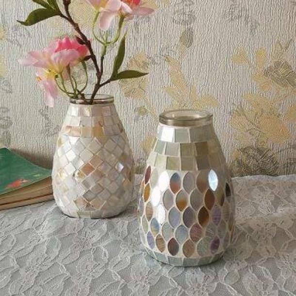 Mosaic Glass Vase Home Decor Accessories