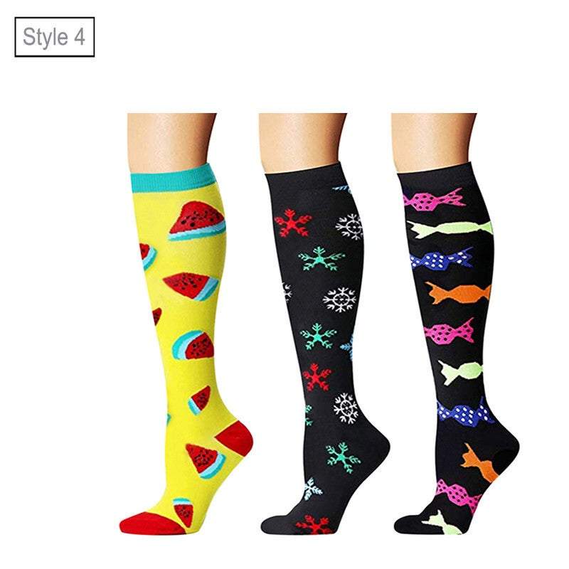 Socks Tights Unisex Printed Breathable Knee High Long Cute Compression