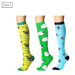 Socks Tights Unisex Printed Breathable Knee High Long Cute Compression