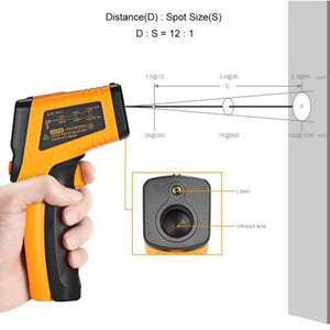 Handheld Non-Contact Infrared Thermometer Digital Lcd Laser Temperature Meter Gun