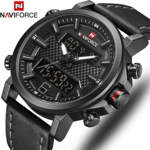 Top Luxury Brand Military Quartz Mens Watches Led Date Analog Digital Fashion Sport Clock Black Gray