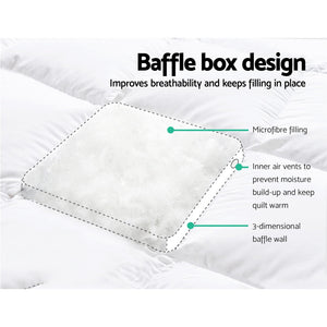 Giselle Bedding Queen Mattress Topper Pillowtop 1000Gsm Microfibre Filling Protector