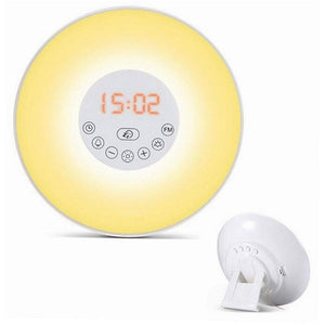 Led Sunrise Sunset Touch Sensing Digital Alarm Clock Night Light Wake Up Lighting