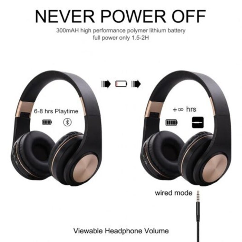 A1 Bluetooth 5.0 Wireless Headphone With Hd Mic Headset Support Tf Card Earphone For Phone Black