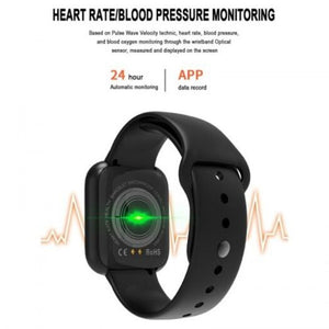 Veile Studios I5 Smart Sport Men Women Watch Heart Rate Bracelet Color Call Sms Music Band Black