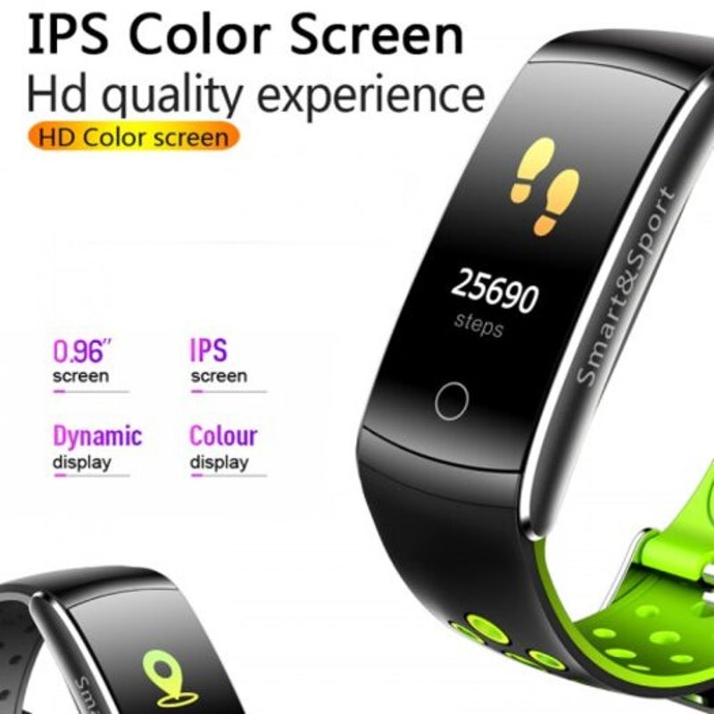 Q8s Smart Bracelet Heart Rate Men Women Watch Waterproof Color Screen Sports Band Green