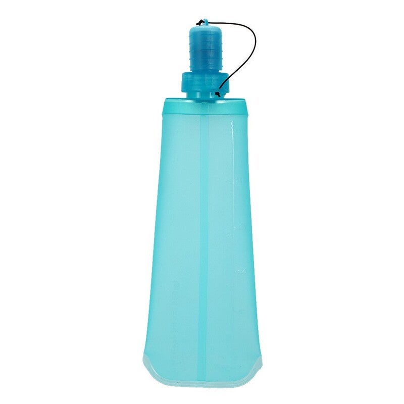 Tpu Folding Soft Flask Sport Water Bottle Running Camping Hiking Bag Collapsible Drink Blue