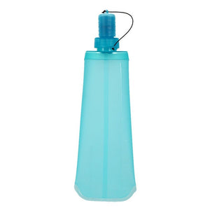 Tpu Folding Soft Flask Sport Water Bottle Running Camping Hiking Bag Collapsible Drink Blue