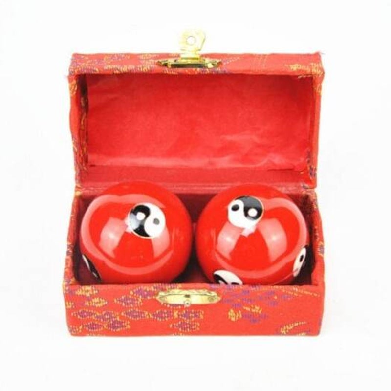 Traditional Chinese Health Exercise Stress Message Balls With Chime Improve Joints Blue