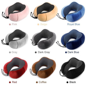 Travel Pillow Memory Foam Neck Black