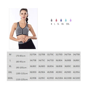 Trendy Zip Front Racerback Padded High Impact Active Bra Yoga