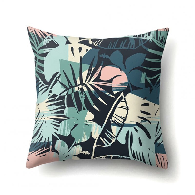 2Pcs Tropical Plants Leaves Pillowcase Banana Leaf Palm Cushion Cover Home Decor