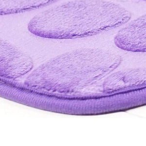 Pebbles Bath Mat Set Bathroom Square Shaped And U Non Slip Floor Mats