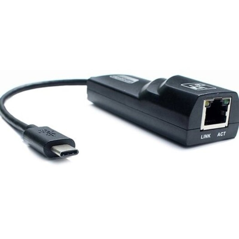 Type C Usb 3.1 To Rj45 Gigabit Lan Converter Adapter Black