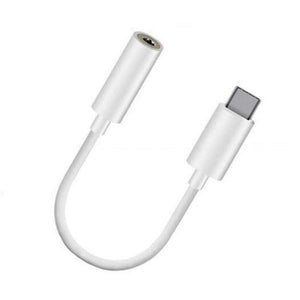 Type C Usb Male To 3.5 Audio Female Jack Converter Adapter Connector White