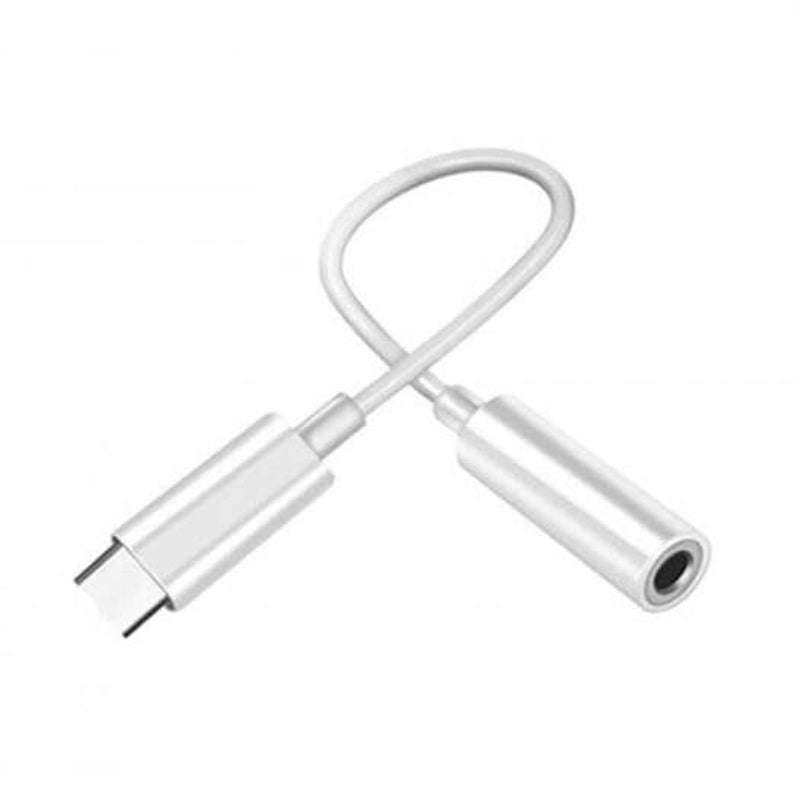 Type C Usb Male To 3.5 Audio Female Jack Converter Adapter Connector White