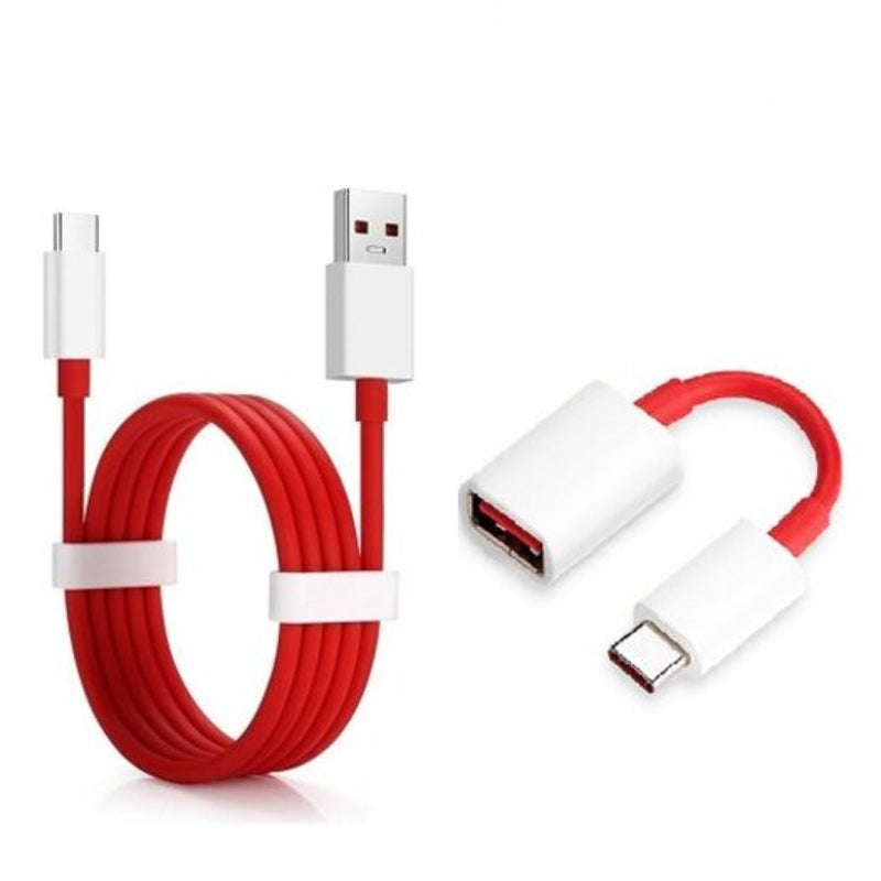 Type C Usb Adapter Quick Cable For Oneplus 7 Pro / 6T 5 Red