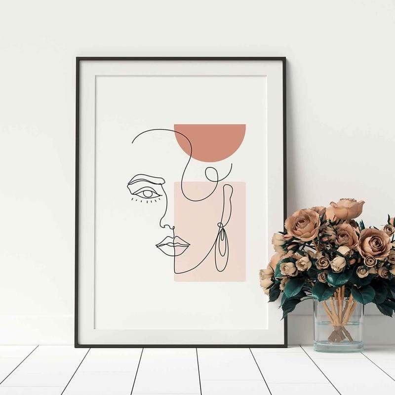 Abstract Visage Canvas Simple Modern Woman Print Home Decor Wall Art