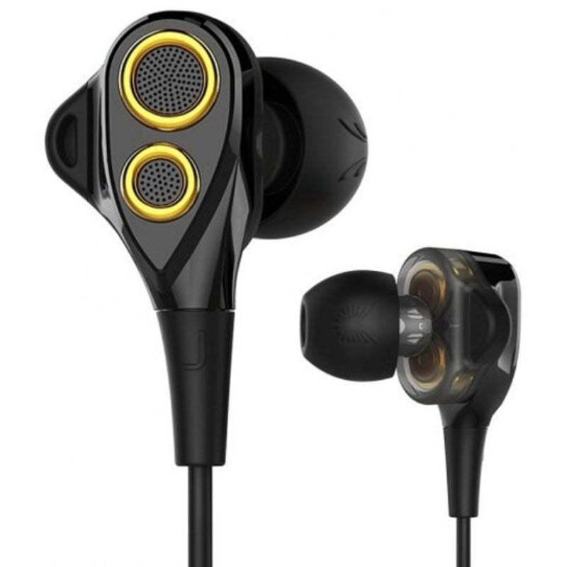 T8 In Ear Stereo Earphones With Mic Black