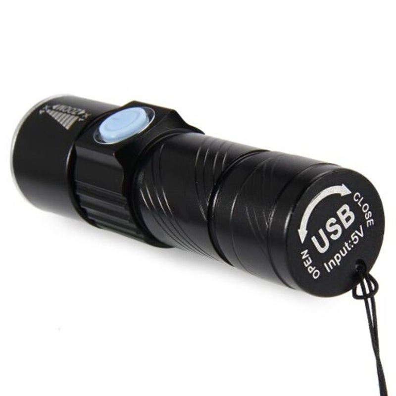 Led Torch Ultra Bright Rechargeable Usb Black